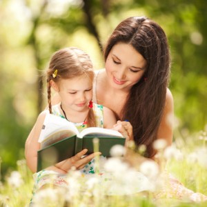 Mother with daughter in the park