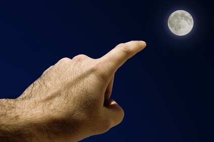 Pointing to the Moon